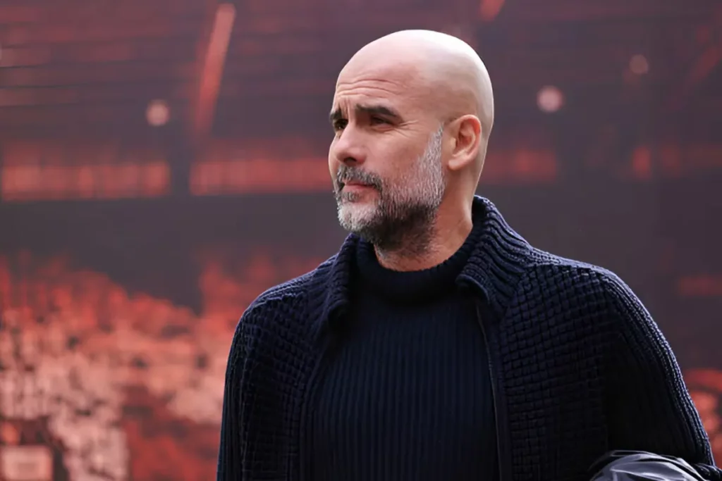 Pep Guardiola during the match against Nottingham Forest